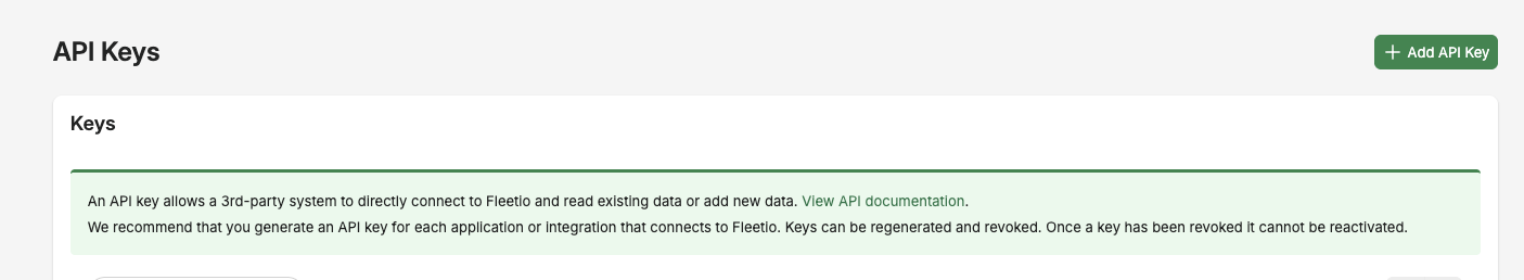 Add API Key button